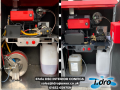 Ehrle HSC comparison of setups. Left: 60L diesel tank on the right, hose reel, with space for 20L cleaning detergent. Right: 60L diesel tank on the right, one 20L cleaning detergent tank, with space for a 2nd.